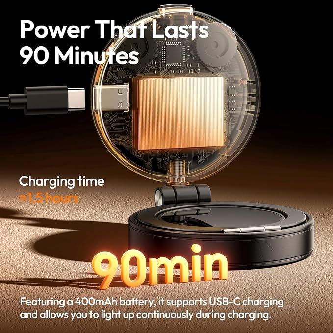 Magnetic Selfie Light, Upgraded ULANZI LM23 360° Phone Ring Light for iPhone Magsafe with Mirror & Stand, LED Phone Fill Lights for Selfies/Video Calls/Vlogging/Makeup - White - Image 6
