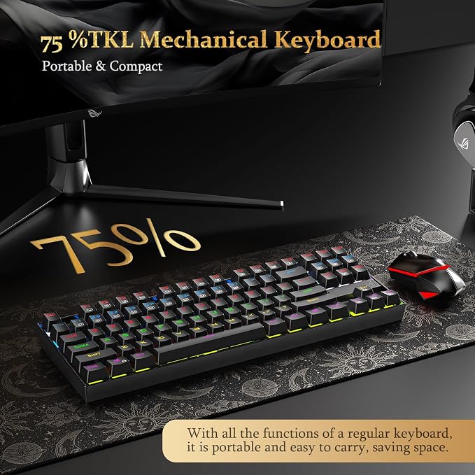 Redragon K552 Mechanical Gaming Keyboard, 87-Key Compact, LED Gaming Keyboard with Red Switches, Anti-Ghosting, Metal Frame for PC Gaming & Typing, Beginner-Friendly (Black) - Image 3