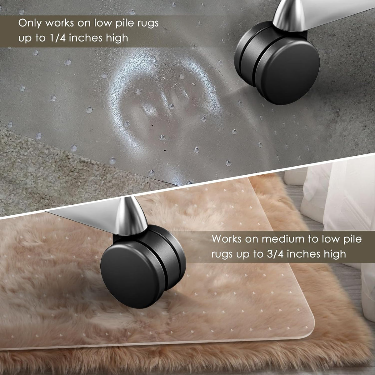 Heavy Duty Office Chair Mat for Carpet 51" x 63" Hard Material Large - Image 3