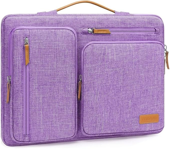 MOSISO 360 Protective Laptop Case 14 inch, 14 inch Laptop Sleeve | Compatible with HP Lenovo Dell ASUS Acer,HP Stream,Dell Latitude, Side Open Carrying Case with 4 Zipper Pockets, Lilac by MOSISO