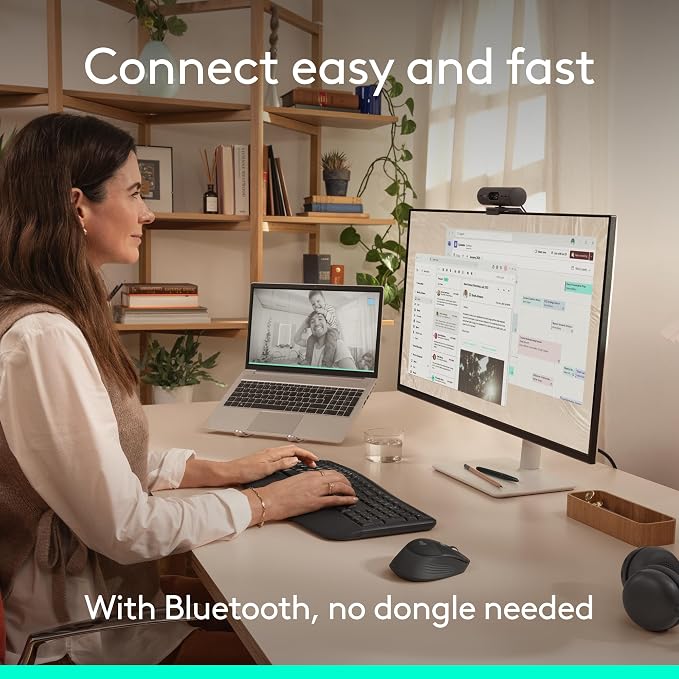 Logitech Signature Comfort Plus MK880 Wireless Keyboard and Mouse- Graphite | Full-size, palm rest, silent clicks, Bluetooth connectivity, compatible with Windows and macOS - Image 8
