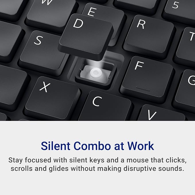 Dell KM555 Pro Compact Silent Keyboard and Mouse, Black | Bluetooth 5.1, 2.4 GHz, 4020 DPI Optical, USB Receiver, AAA Batteries, Black - Image 3