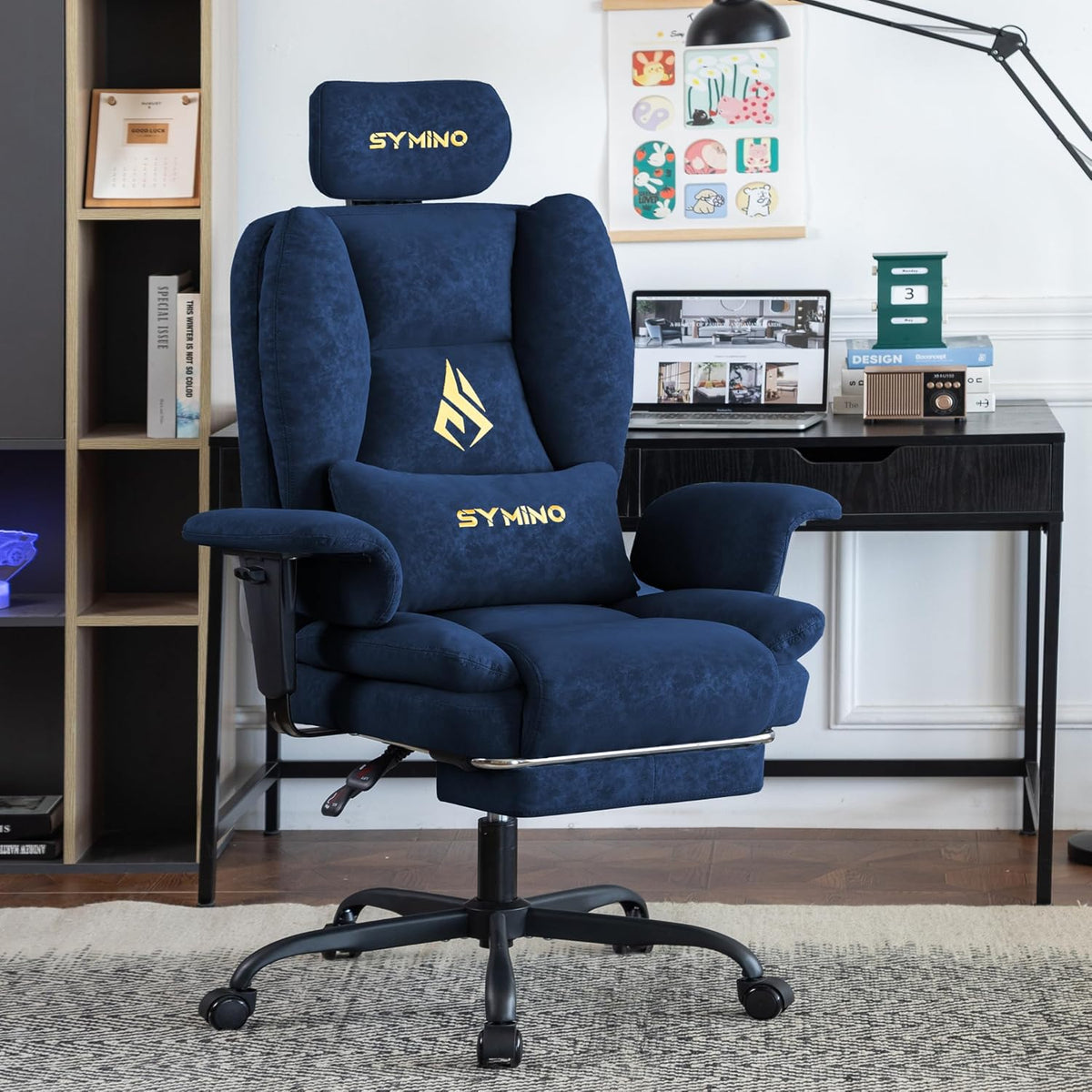 Symino Ergonomic Gaming Chair with Footrest & 155° Recline - Image 2