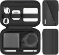 Lacdo Electronic Organizer Accessory Pouch for MacBook Charger, Cables, Power Bank, Hard Drive, Travel Cords, SD Card, Water-Resistant Storage Bag with Card Slots for Memory Card, Black by Lacdo