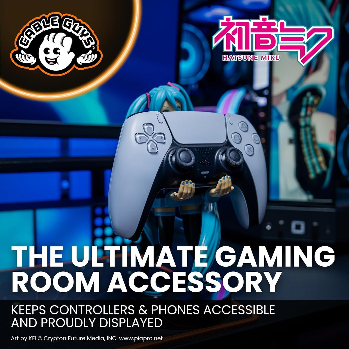 Cableguys Hatsune Miku Figure Controller Holder & Phone Stand - Officially Licensed Vocaloid Anime Gift for Gamers, Compatible with Nintendo Switch, Xbox & PlayStation - Image 3