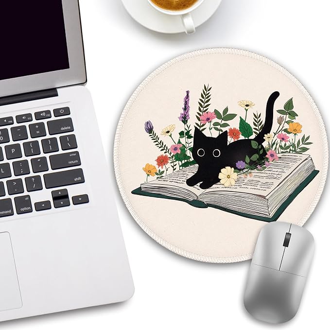 Funny Work Mouse Pad, Small Round Mousepad for Desk, Laptop | Mini Travel Wireless Mice Pad for Computer, Office Accessories, Coworker Gifts, 8.6 x 8.6 inch - Image 2