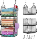 X-cosrack 3-Tier Hanging Closet Organizer, Laundry Room Organization | Space Saving Shelves with 1.65" Hook & 5 S-Hooks | Hanging Wire Baskets (12.4" W x 8.8" H x 10.24-11.8" D) by X-cosrack