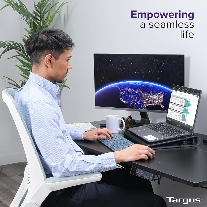 Targus 17 Inch Dual Fan Lap Chill Mat - Soft Neoprene Laptop Cooling Pad for Heat Protection,Fits Most 17" Laptops and Smaller - USB-A Connected Dual Fans for Heat Dispersion (AWE55US),(Pack of 8) - Image 6