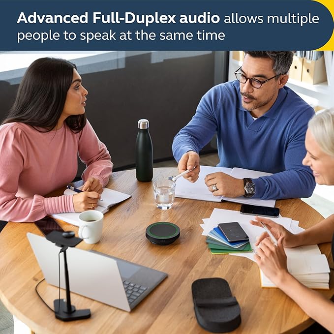 Jabra Speak2 55 Wireless Bluetooth Speakerphone - Compact and Portable Speaker with 4 Noise-Cancelling Mics, Full-Range 50mm Speaker & Wideband Audio - Certified for Zoom and Google Meet - Dark Grey - Image 2