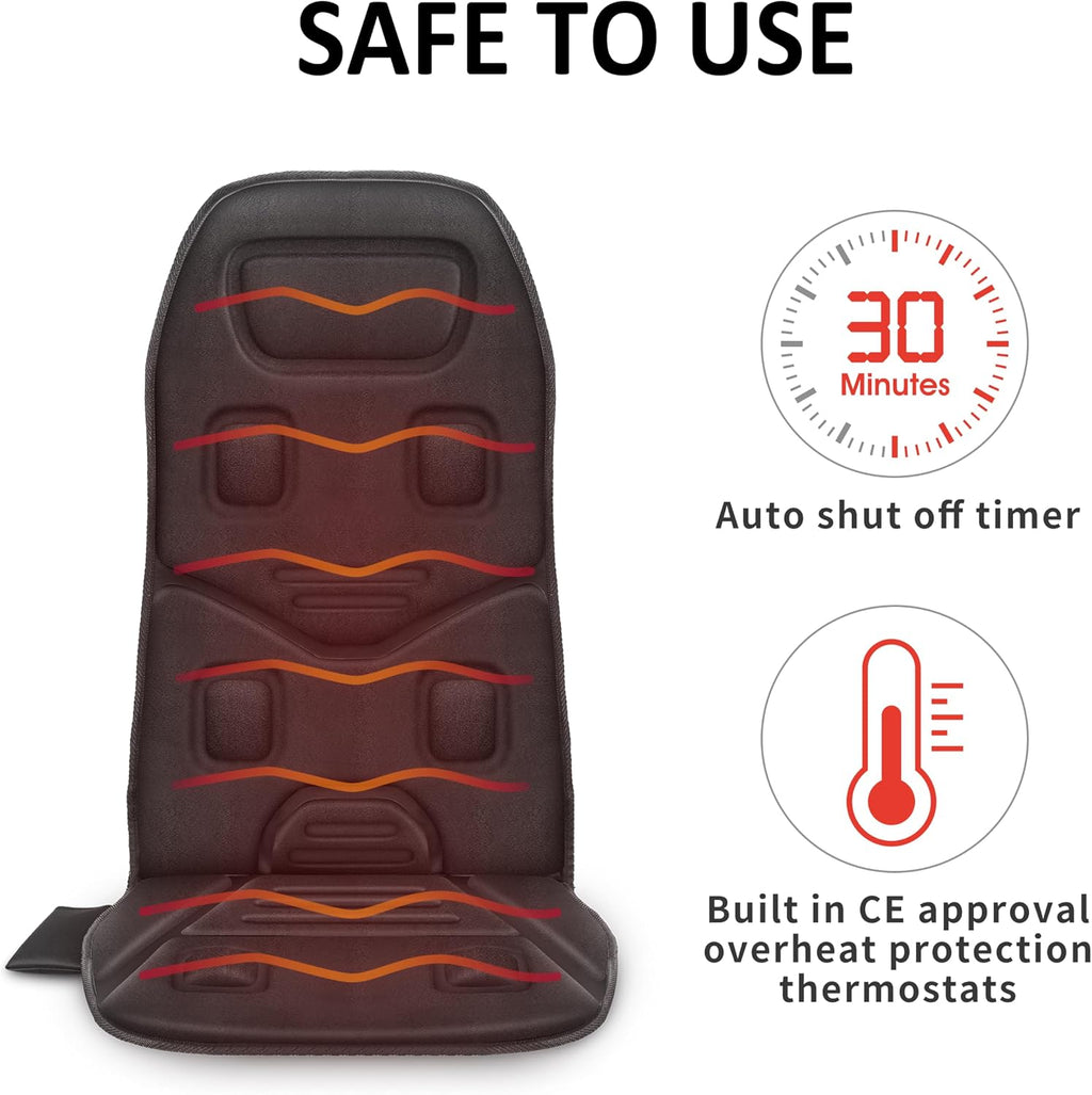 COMFIER Massage Seat Cushion with Heat - 10 Vibration Motors, Back Massager for Chair, （Vibration Massage Only, Not Shiatsu/Rolling,Massage Chair Pad for Back - Image 7