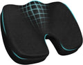 Ergonomic Seat Cushion with Memory Foam for Office Chair, Car Seat, Sciatica & Tailbone Relief, Non-Slip Cushion,Breathable Mesh Cover, Portable Handle - Black by Rongyman