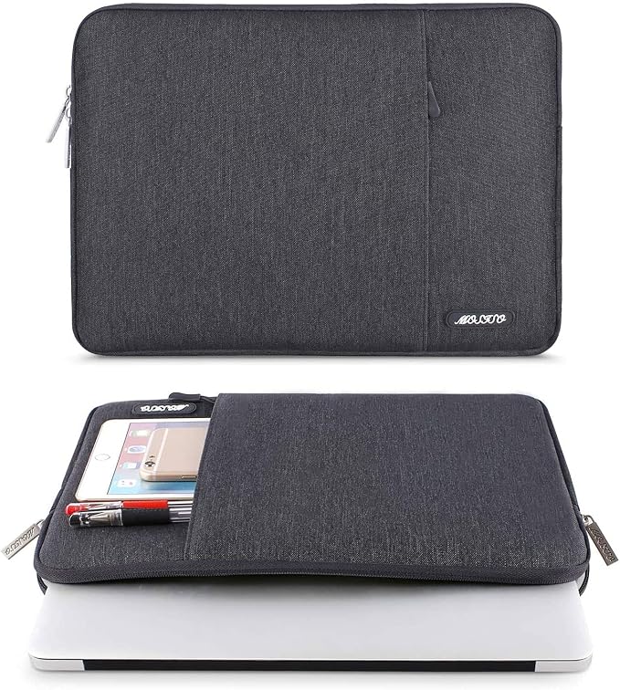 MOSISO Laptop Case 16 inch, 15-15.6 inch Laptop Sleeve Bag with Pocket | Compatible with MacBook Pro 16 M5 M4 M3 M2 M1, HP Acer Dell Lenovo ASUS, Polyester Vertical Computer Bag, Space Gray - Image 2