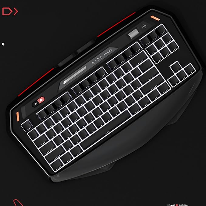 ZORNHER MAX870 Wireless Mechanical Gaming Keyboard,80% Black Custom Creamy Sound Keyboard with Shine Through PBT Keycaps,Pre-lubed Linear Switches,Hot-Swappable,RGB Backlit,2.4GHz/USB-C/BT5.0 - Image 3