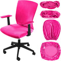 4 Pcs Office Chair Covers Set with Armrest, Stretchable,Rose Red by Tallew