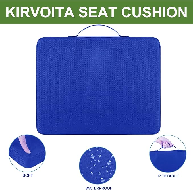 Multi-Functional Stadium Seat Cushions 2 Pack, Waterproof Oxford Filled with High Resilence Sponge, for Any Outdoor Events Use (Blue) - Image 4
