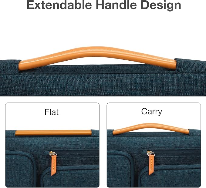 MOSISO 360 Protective Laptop Case 17.3 inch, 17-17.3 inch Laptop Sleeve | Compatible with Dell HP Lenovo Asus Acer Alienware, Side Open Carrying Case with 4 Zipper Pockets, Teal Green - Image 5