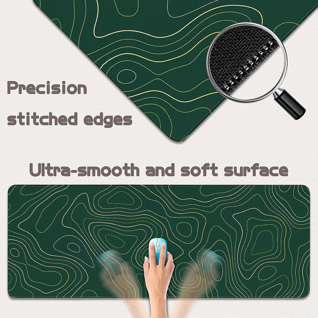 Gaming Mouse Pad - (31.5"×11.8") Topographic Large Mouse Pads for Desk - Desk Mat for Keyboard and Mouse with Non-Slip Base, Desks Pad Matfor Game/Office & Home - Image 2