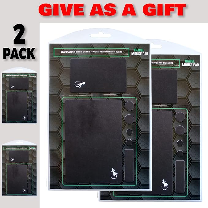 Mouse Pad Adhesive Bottom - Sticks to Any Surface - Portable - Webcam Covers and Screen Cleaner Included (2 x Black) - Image 9