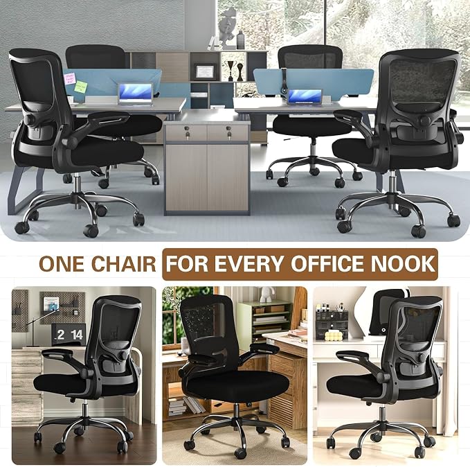 Ergonomic Office Chair for Long Hours, Adjustable Padded Lumbar Support for Lower Back Relief, 330 lb Capacity, Comfortable Computer Desk Chair for Home Office, Work & Study - Image 7