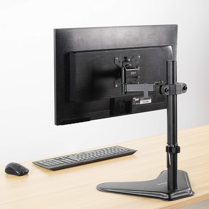VIVO Black Pole Mount Monitor Arm for 17 to 32 in Screen, MOUNT-POLE01A | Universal, Heavy Duty Steel Design, Full Motion VESA Monitor Arm, Removable 75mm and 100mm VESA Plate - Image 9