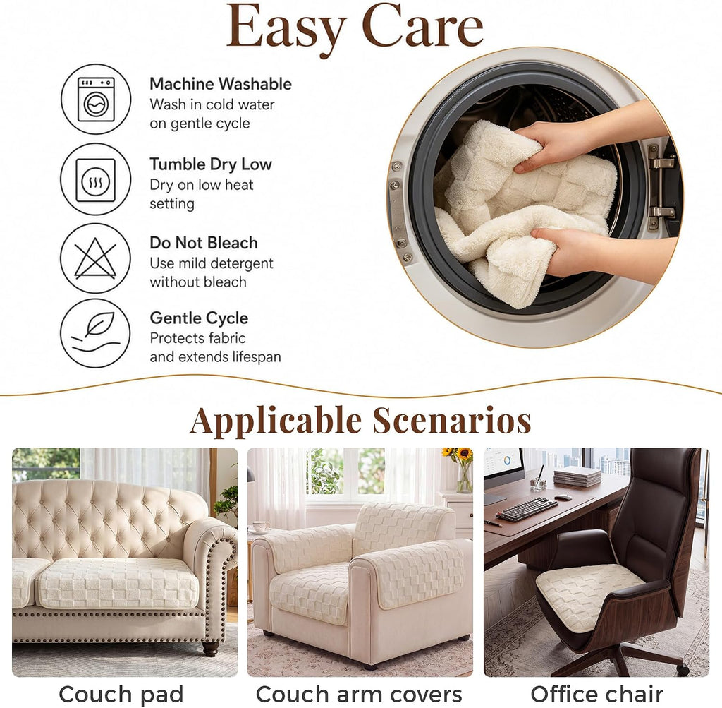 Foxdecor Couch Arm Covers for Sofa Arm Chair Covers Set of 2 - Image 7