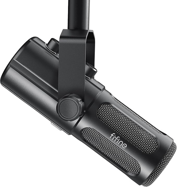 FIFINE AmpliTank TANK6 USB/XLR Dynamic Podcast Microphone for Vocal | Home Studio Streaming Mic, Mute Button, Monitoring Headphone Jack, Gain Knob, Metal Material, for Broadcast Recording by FIFINE
