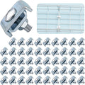 50 Pack Wire Mesh Cable Tray Coupler Kit, Steel Bracket Hardware Components for Cable Management, End-to-End Splice Connector Reinforced Joint Clamp Fit 4mm - 6mm Dia. Basket Cable by NAYDMHN