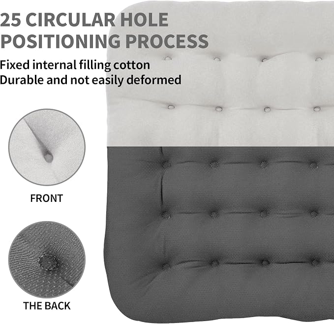 BUYUE Good Support Office Chair Cushion Padded, Soft Velvet Comfortable Non-Slip Seat Cushion for Computer Desk Kitchen Chair (1 Count, Light Gray) - Image 3