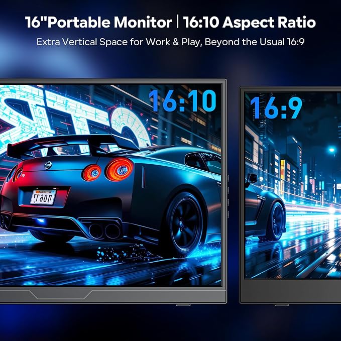 Dopesplay 120Hz Portable Gaming Monitor 16" 1200P FHD 100% sRGB Portable Display with Adjustable Stand, USB-C & HDMI External Monitor & Travel Screen for Laptop Mac PC Phone Xbox PS5 Switch - Image 4