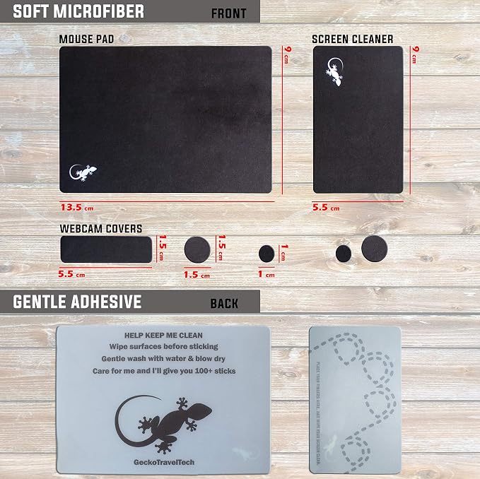 Mouse Pad Adhesive Bottom - Sticks to Any Surface - Portable - Webcam Covers and Screen Cleaner Included (10 Pack - Event Pack) - Image 6