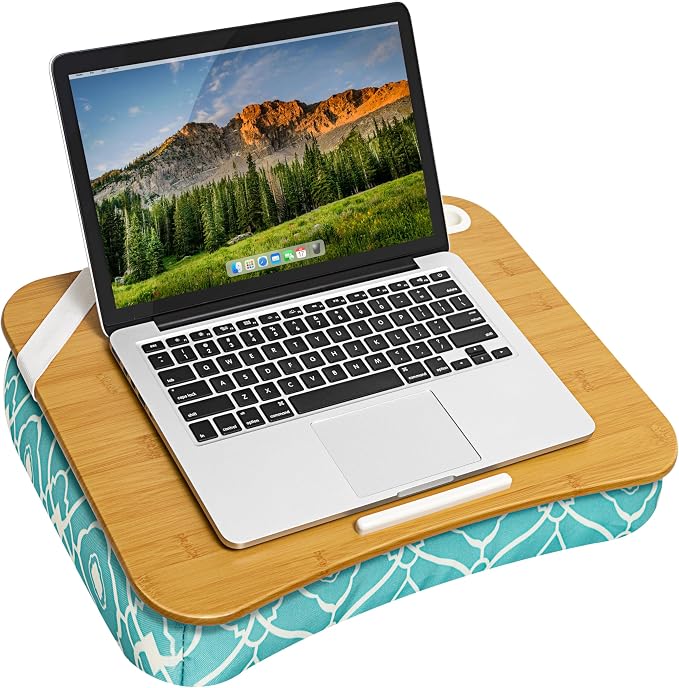 LAPGEAR Designer Lap Desk – Aqua Trellis, 2-Pack with Storage Basket - Image 8