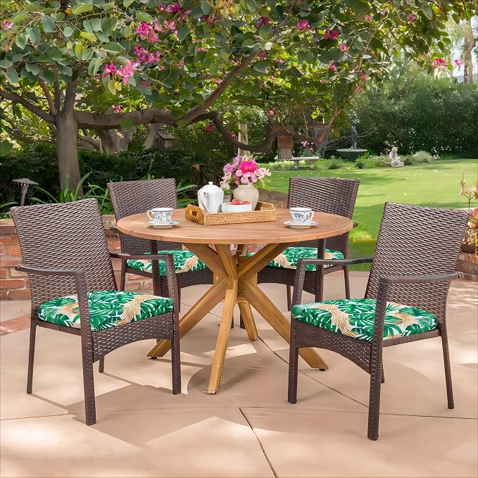 HARBOREST Outdoor Chair Cushions Set of 4, Water Resistant Patio Chair Cushions with Ties, Outdoor Seat Cushions for Patio Furniture, 17"x16"x2", Frond - Image 7