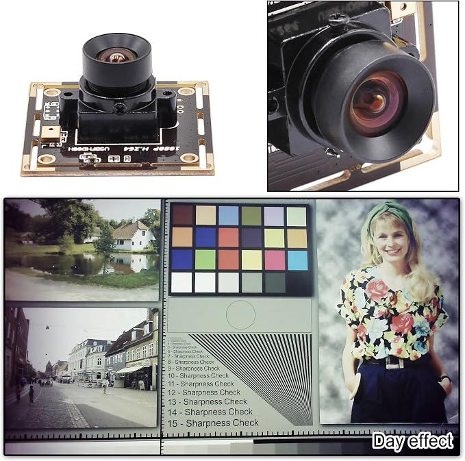 ELP Sony IMX323 Sensor Mini Low Light Wide Angle USB Camera Module with 100degree No Distortion Lens HD 1080P 0.01Lux USB2.0 Video Webcam Board UVC H.264 PC Camera for Computer, Laptop - Image 4