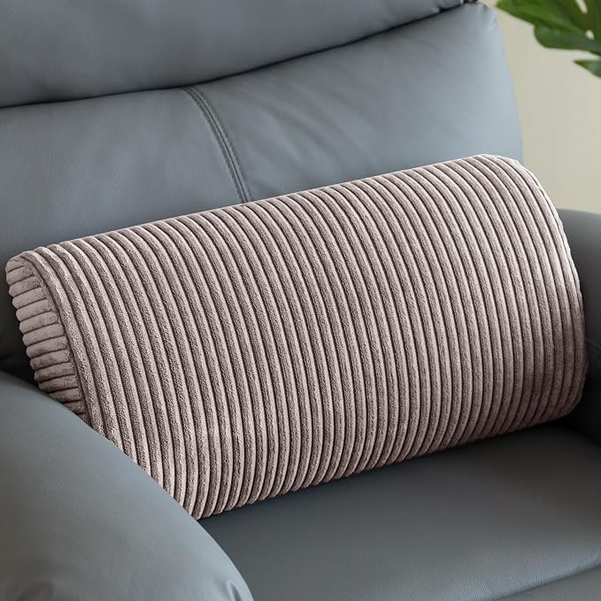 HIGOGOGO Lumbar Support Pillow for Recliner Chair/Accent Chair/Couch, Memory Foam Back Support Cushion for Elderly, Recliner Cushions for Back Rest, Pain Relief, Reading, Washable Cover, Grey by HIGOGOGO