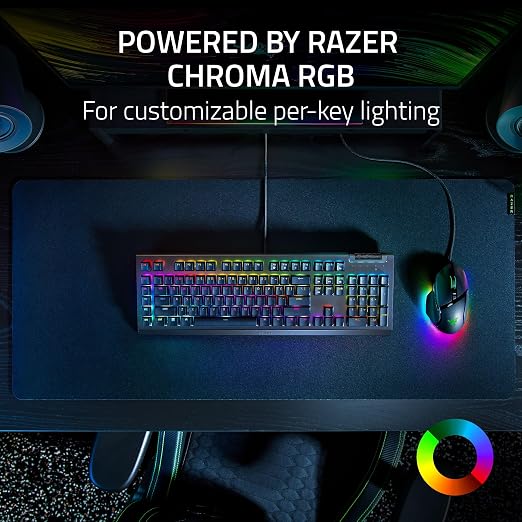 Razer BlackWidow V4 X Mechanical Gaming Keyboard, Yellow Switches, Black | Linear & Silent Switches, 6 Dedicated Macro Keys, Chroma RGB, Doubleshot ABS Keycaps, Roller & Media Controls, Snap Tap - Image 5