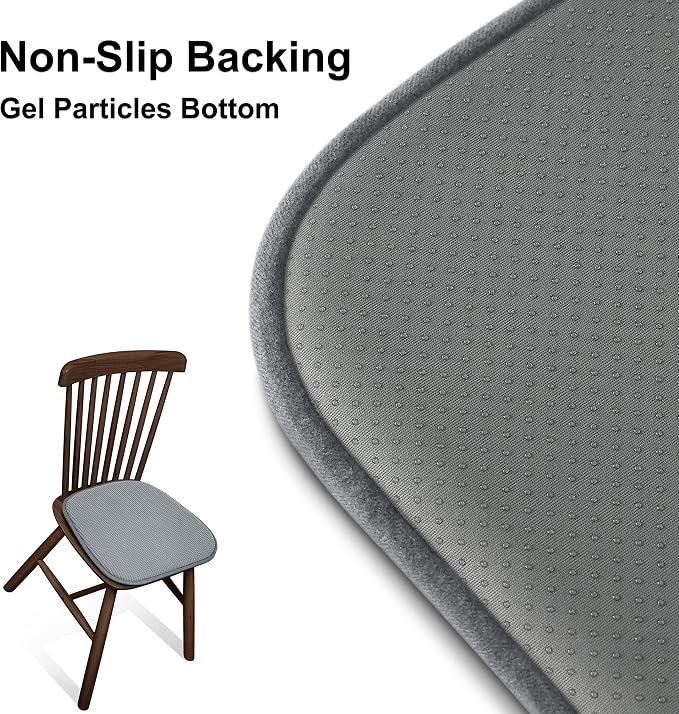 Shinnwa Dining Chair Cushions 4 Pack, Non Slip Indoor Chair Pads, U-Shaped Kitchen Seat Cushions, Set of 4, 15 x 16 Inches, Grey - Image 3