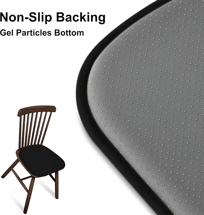 Shinnwa Dining Chair Cushions 2 Pack, Non Slip Indoor Chair Pads, U-Shaped Kitchen Seat Cushions, Set of 2, 15 x 16 Inches, Black - Image 3