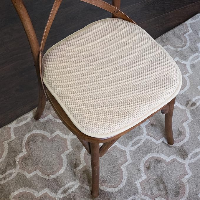 Sweet Home Collection Memory Foam Honeycomb Nonslip Back 16" x 16" Chair/Seat Cushion Pad, 2 Pack - Image 5