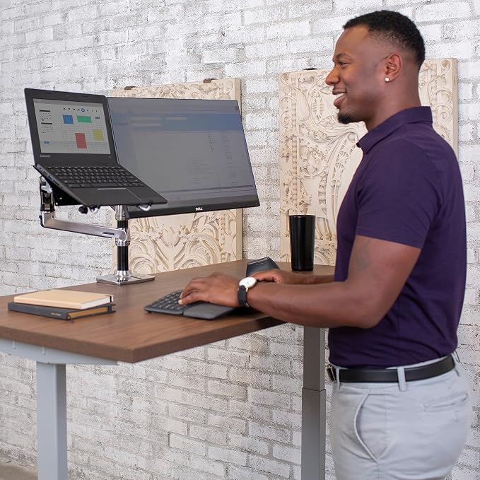Ergotron – LX Vertical Stacking Dual Monitor Arm, VESA Desk Mount – for 2 Monitors Up to 24 Inches, 7 to 20 lbs Each – Polished Aluminum - Image 5