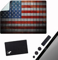 Adhesive Mouse Pad - Peel and Sticks to Any Surface - Travel Mouse Pad, Sticky for Any Surface - Excellent Tracking - USA Flag Wooden by GeckoTravelTech