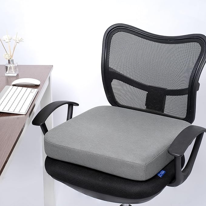 CYLEN Ifoam Memory Foam Layer Wheelchair Cushion - Seat Cushion for Wheelchair-Office Chair, Kitchen Chair-Pressure Sore and Tailbone Pain Relief-High Dense Polyfoam Base (Grey, 18×16×3 inch) - Image 7