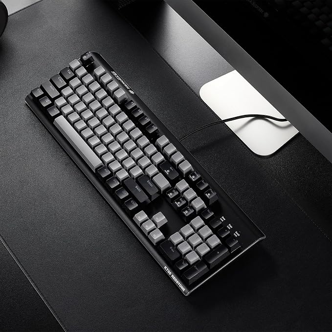 Hexgears GK735 Wired Full Size Mechanical Keyboard, Aluminum Housing Built for Gamers w/Kailh Box White Switch, White Backlit + Surrounded by RGB Light Strip, 104 Keys Gaming Keyboard for PC/Mac - Image 4