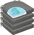 Chair Cushions for Dining Chairs, Non Slip Chair Pads with Ties and Washable Covers, Memory Foam Kitchen Chair Cushions Set of 4, 16"X16"X2.5", Dark Gray by HOMELYSIAN