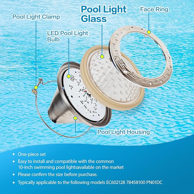 10" Pool Light Glass Replacement Lens, Model 79100100 | Model 79100100 - Image 3