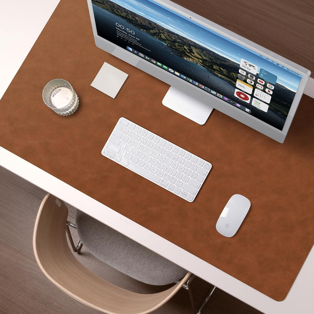 Nekmit Leather Desk Blotter Pad 34 x 17 Inches, Flat, Non-Slip, Waterproof, Brown - Image 6
