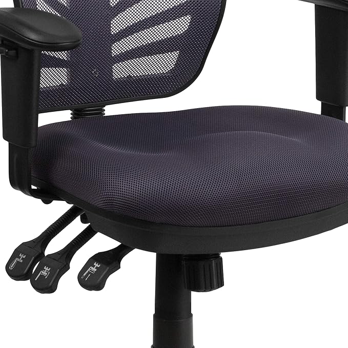 Flash Furniture Mid-Back Dark Gray Mesh Multifunction Executive Swivel Ergonomic Office Chair with Adjustable Arms - Image 9
