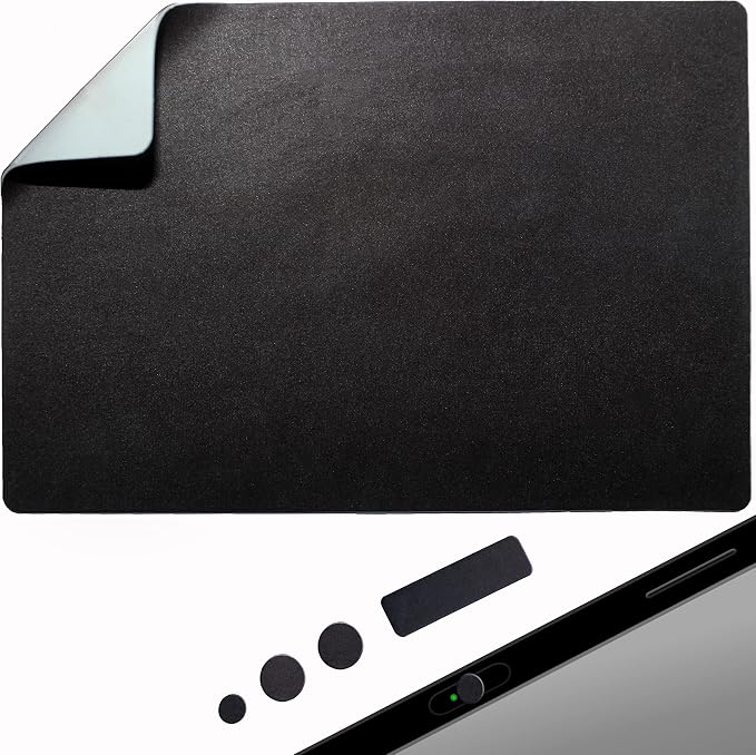 Adhesive Bottom Mouse Pad - Peel and Sticks to Any Surface - Portable - Travel Large Size (XL -Blank- Black) by GeckoTravelTech