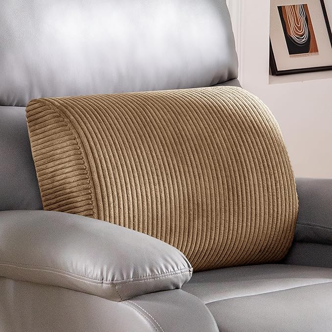 HIGOGOGO Lumbar Support Pillow for Recliner Chair/Accent Chair/Couch, Large Memory Foam Back Support Cushion for Elderly, Recliner Cushions for Back Rest, Pain Relief, Reading, Washable Cover, Coffee by HIGOGOGO