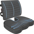 FORTEM Seat Cushion & Lumbar Support for Office Chair, Wheelchair, Car | Memory Foam | Ergonomic Design | Washable Cover | Non Slip | Dark Grey by FORTEM