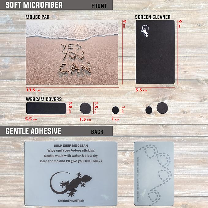 Mouse Pad Adhesive Bottom - Sticks to Any Surface - Portable - Webcam Covers and Screen Cleaner Included (YES You CAN) - Image 5